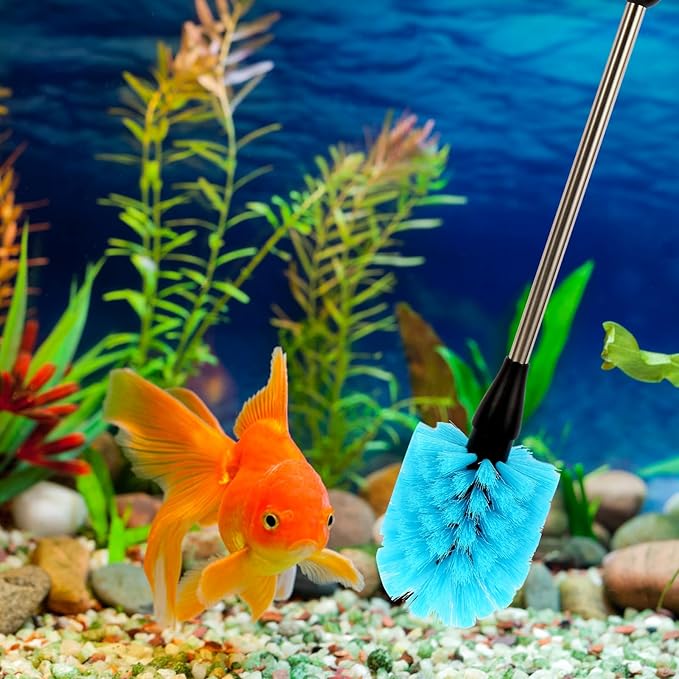 11 in 1 Fish Tank Aquarium Cleaning Brush Kit,Aquarium brushSutiable for Acrylic Fish Tank, and Plastic Fish Tank,Glass Fish Tank,Non Rusting,Fish Tank Cleaning Tools-PawvioPets