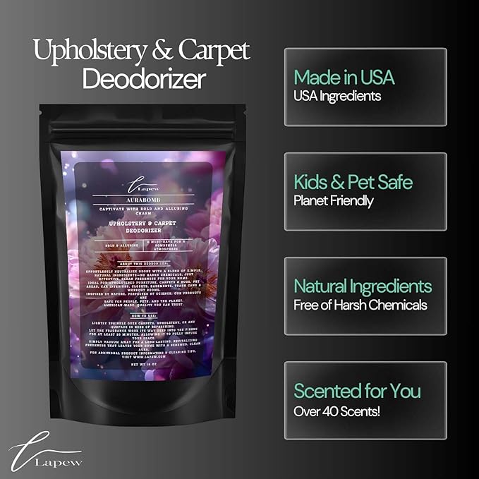 Aurabomb Carpet Freshener Powder 16 oz | Powerful Odor Eliminator for Home | Upholstery Deodorizer | Carpet Deodorizer | Pet Urine | Cat Litter Box-PawvioPets