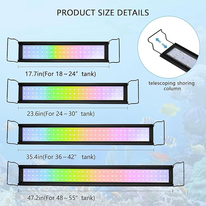 35W LED Aquarium Light for Plants,Full Spectrum Fish Tank Light with Timer,24/7 Lighting Cycle,Daylight Moonlight Mode Aquarium LED Light for 24"-30" Freshwater Planted Tank-PawvioPets