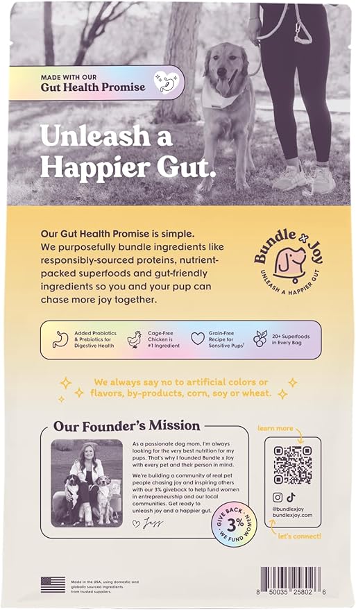 Golden Probiotic Dog Food Dry, Chicken, 4lb Bag, Allergy and Gut-Friendly Adult Kibble for Digestive Health with Cage-Free Chicken, 20 Plant Based Superfoods, Beef and Grain Free-PawvioPets