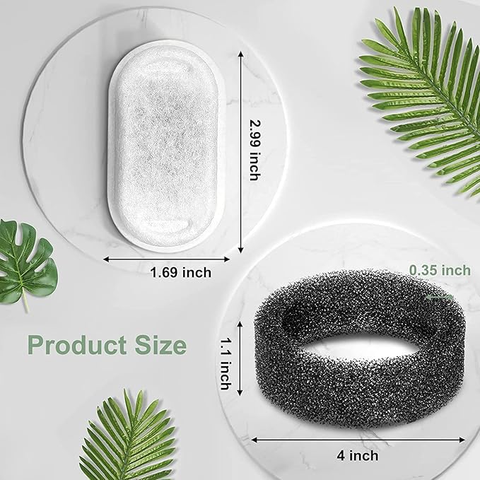 Cat Fountain Filters - 8 Filters with 8 Sponges Replacement for Stainless Steel Pet Fountain-PawvioPets