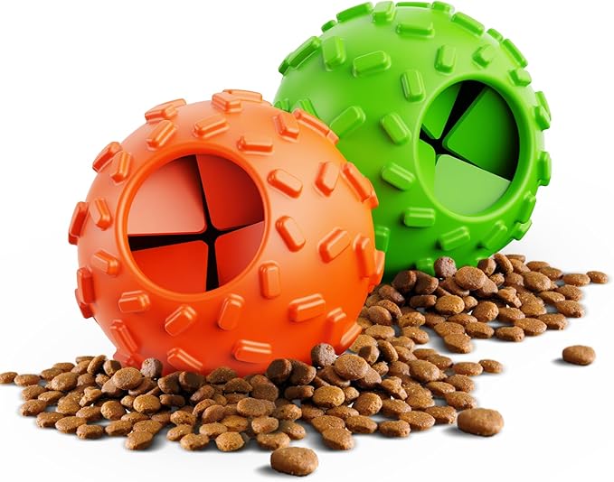 Dog Puzzle Toy 2 Pack – Cognitive Dog Treat Toy,Interactive Dog Toys for Treat Dispensing, Slow Feeder for Mental Stimulation & Anxiety Relief, Puppy Training Toy, Natural Rubber-PawvioPets