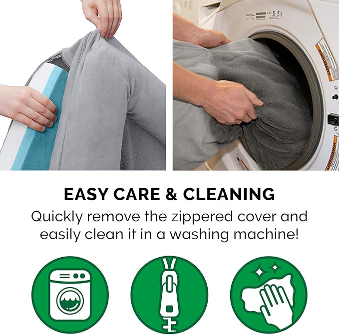 Furhaven Cooling Gel Dog Bed for Medium/Small Dogs w/ Removable Bolsters & Washable Cover, For Dogs Up to 35 lbs - Plush & Suede Sofa - Gray, Medium-PawvioPets