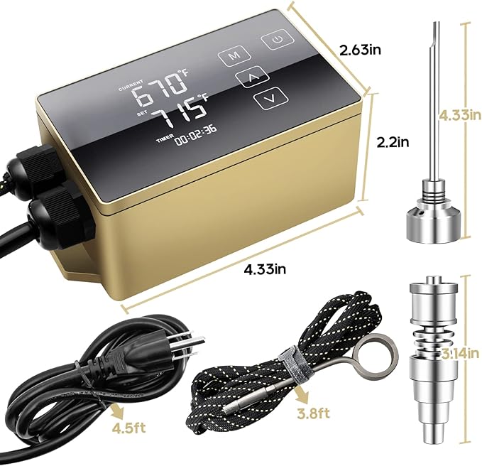 Digital LCD Temperature Controller, User-Friendly Operation, Gloden, 110V, HTHC04G-US-PID-PawvioPets