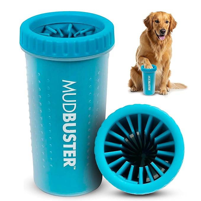 Dexas MudBuster Portable Dog Paw Cleaner, Large, Blue (PW720312)-PawvioPets