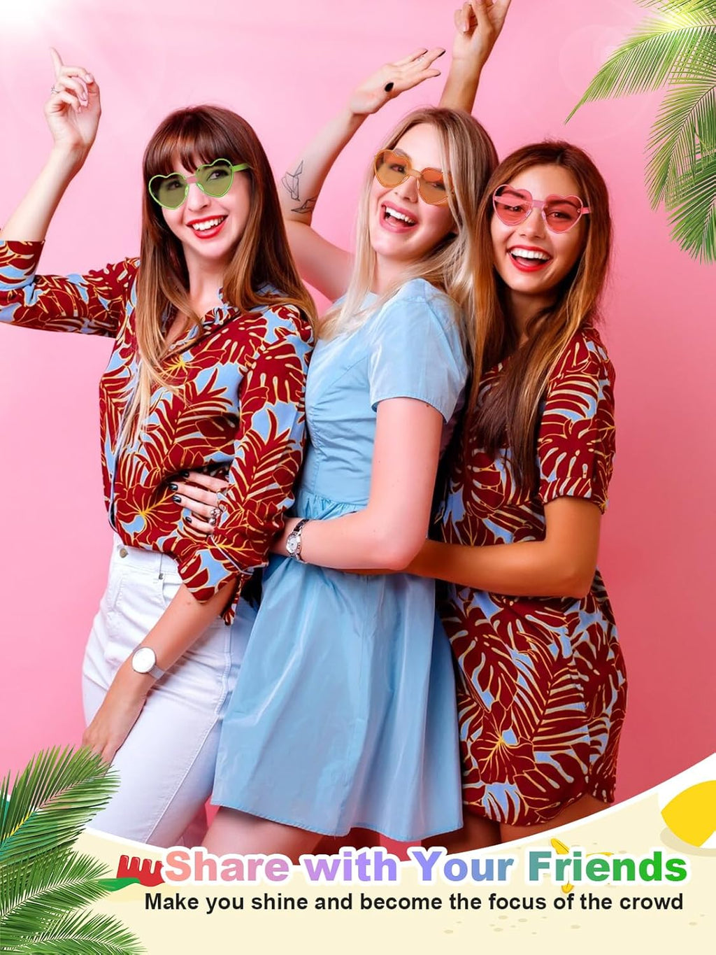 12 Pairs Heart Shaped Sunglasses for Women Colorful Glasses Fun Trendy Transparent Heart Sunglasses Party Favor (Assorted Colors)