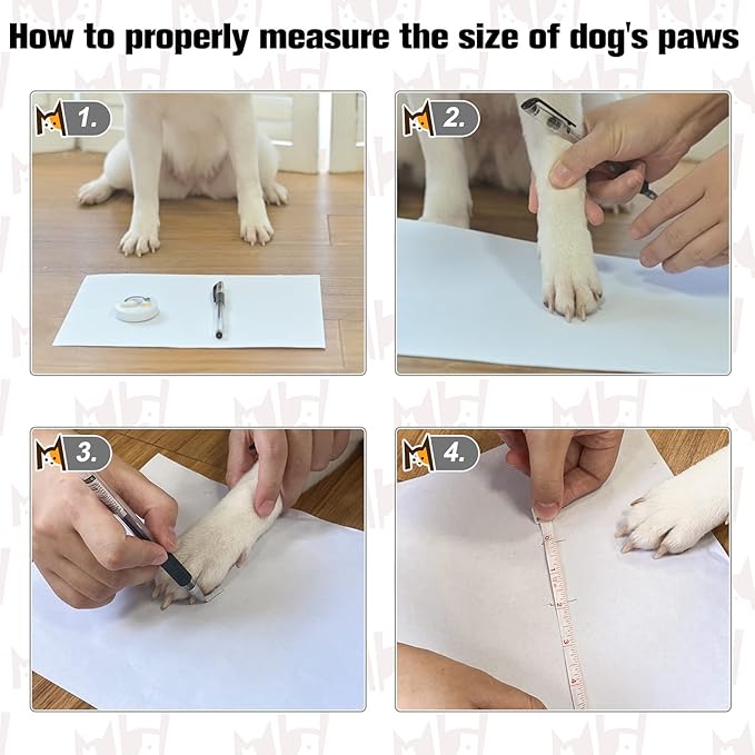 BEAUTYZOO Anti Slip Dog Socks for Small Medium Large Dogs with Grips Straps on Hardwood Floor Protection Wear, Traction Control 4 Pairs Double Side Paw Protector to Prevent Licking for Girl or Boy-PawvioPets