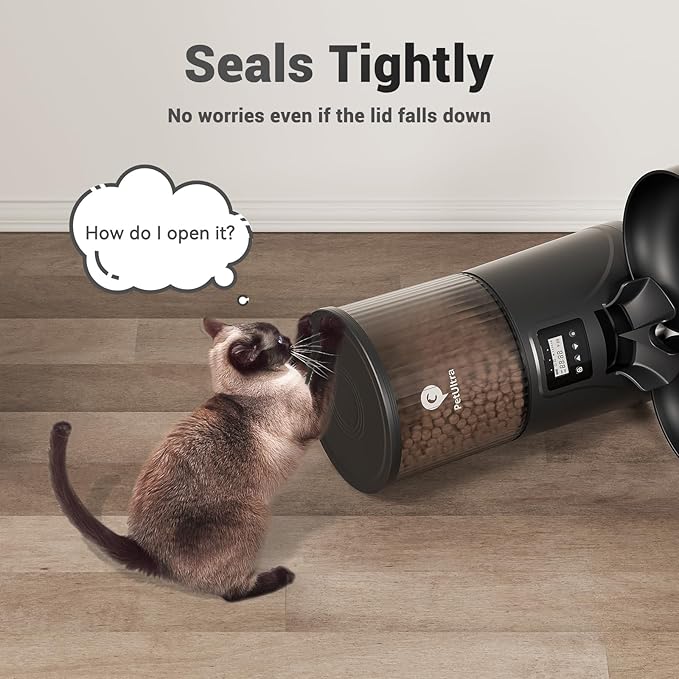 Automatic Cat Feeder for 2 Cats - 16 Cups/4L Timed Auto Pet Feeder with Portion Control (1-6 Meals), Dual Power& Easy to Clean for Indoor Cats & Small Dogs-PawvioPets