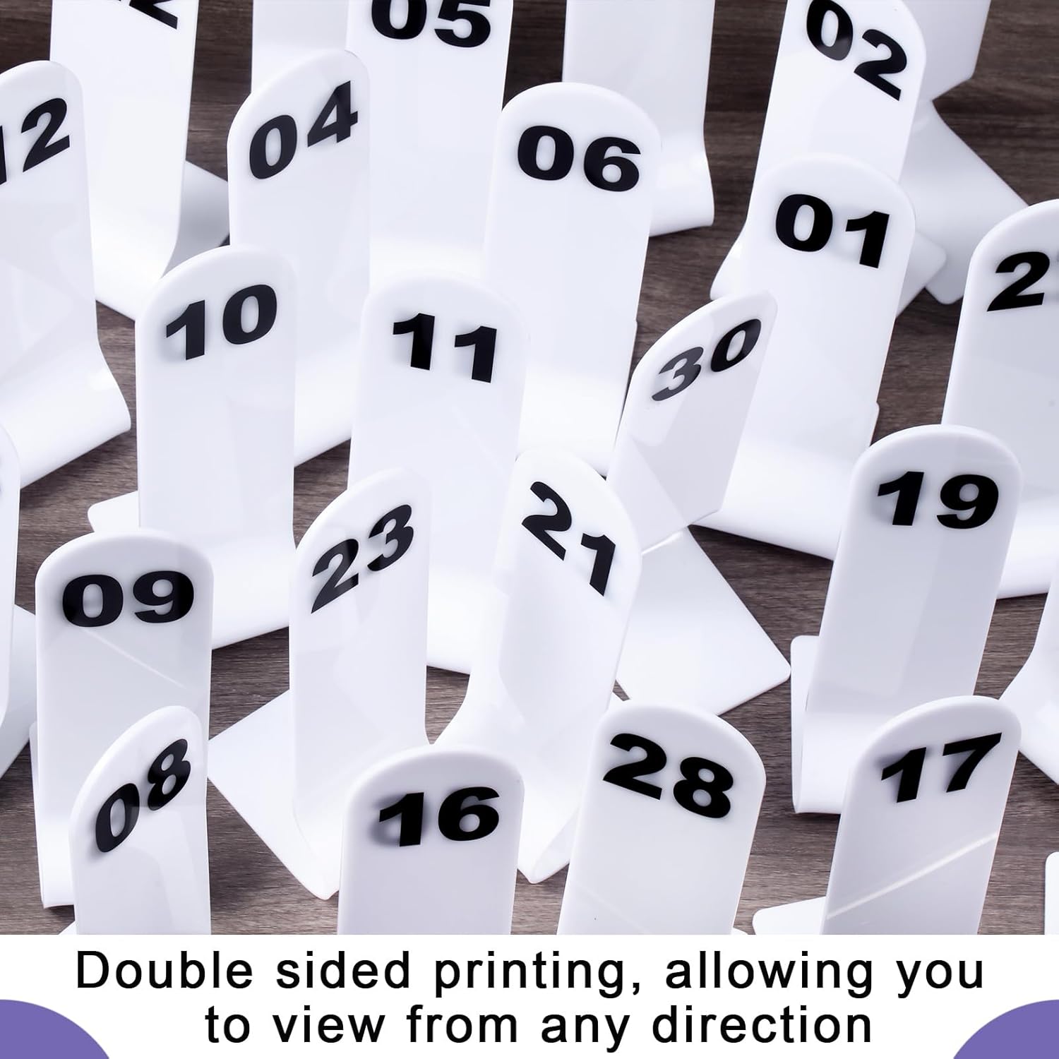 Tuanse 1-30 Table Order Numbers Restaurant Double Sided Acrylic Reception Number Stands Signs for Wedding Restaurant Seating Cafes Party Banquet(White)