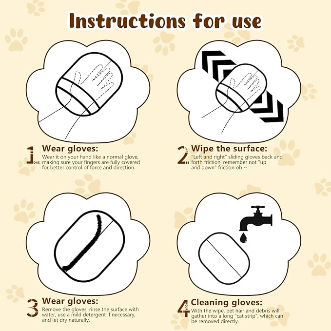 2 Pack Pet Hair Remover Gloves,2025 Upgraded Static Removal Gloves, for Pet Hair, Cat & Dog Hair Removal Tool for Couch,Furniture, Carpet, Car Seat, Pet Grooming-PawvioPets