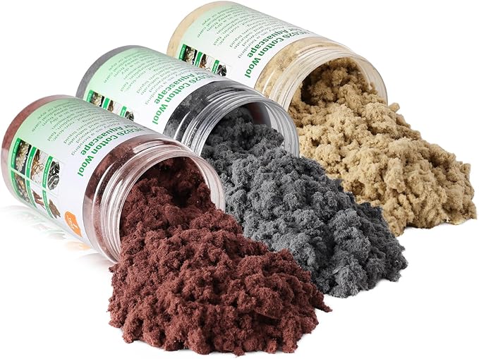 Cotton Wool for Aquascape- Gap Filler Cotton for Rocks & Wood | Aquarium Safe Bonding Material | Secure Adhesive Helper (Brownish red(Driftwood Color))-PawvioPets