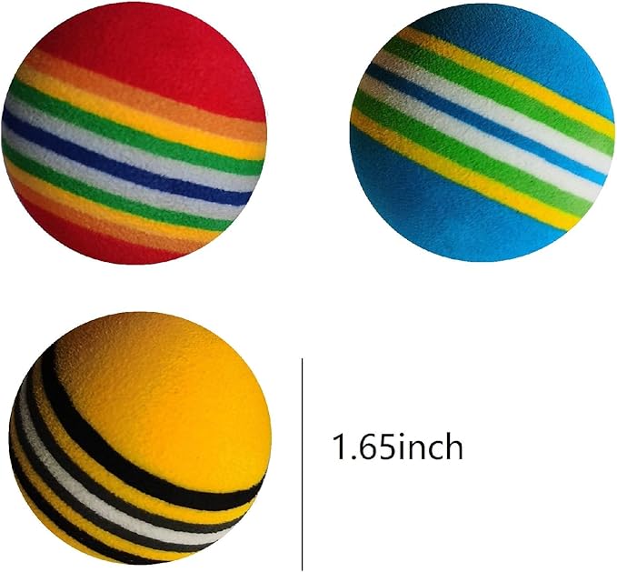 24 Pcs Colorful Soft Foam Rainbow Play Balls for Pet Dog and Cat (42cm) Ethylene Vinyl Acetate-PawvioPets