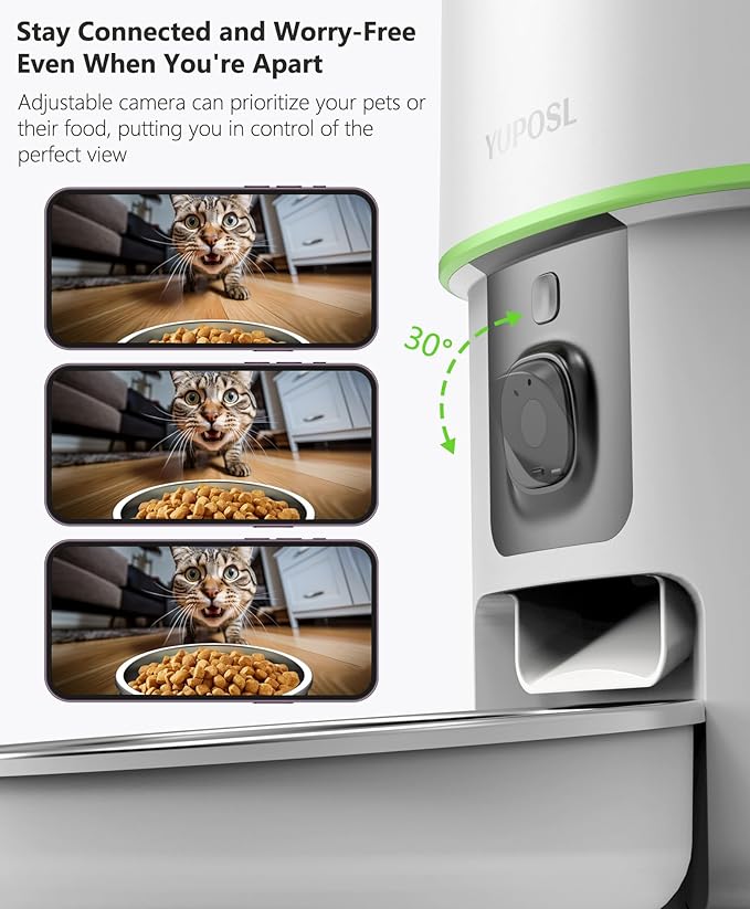 Automatic Cat Feeder with Camera - 5G WiFi Auto Cat Food Dispenser, 1080P HD Video with Night Vision, 1-15 Meals, 1-99 Portions, 2-Way Audio, Keeps Food Fresh, 4L Timed Pet Feeder Also for Dogs-PawvioPets