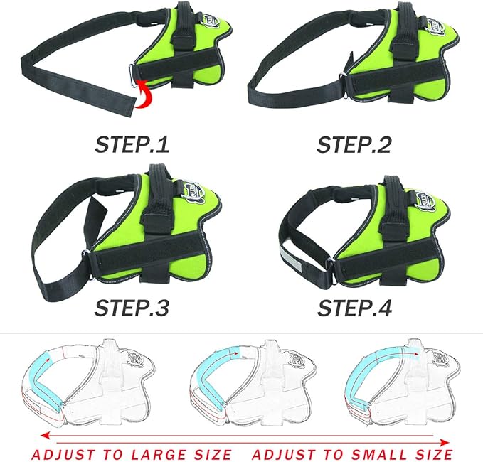 Bolux Dog Harness, No-Pull Reflective Dog Vest, Breathable Adjustable Pet Harness with Handle for Outdoor Walking - No More Pulling, Tugging or Choking (Green, M)-PawvioPets