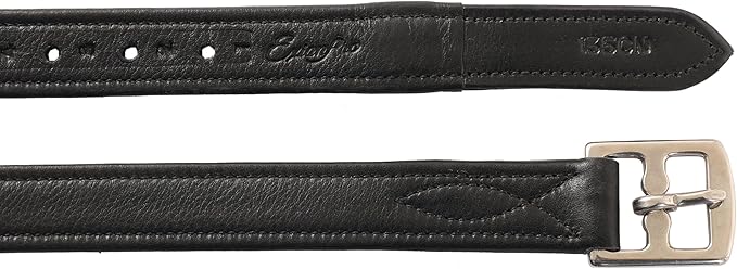 Exion FlexiStrong Stirrup Leathers for English Saddle | Ultra-Soft Cow Calfskin with Nylon Core | 1” Wide Stirrup Leathers for Daily Use | Sizes 48" to 62" | Black, Brown-PawvioPets