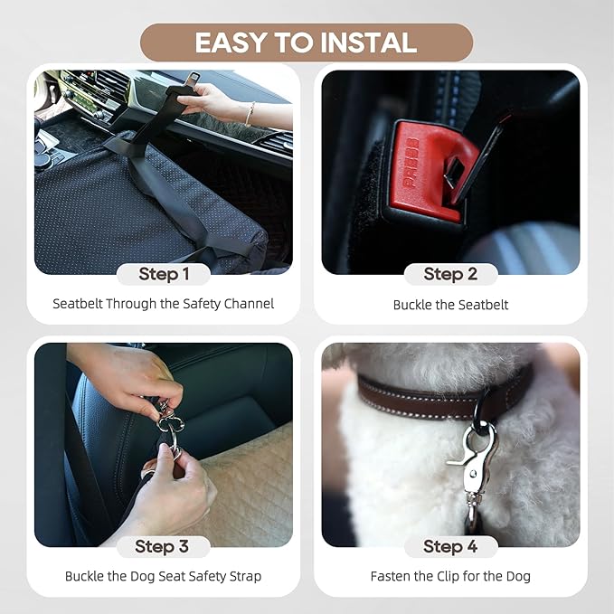 Dog Booster Car Seat for Medium and Small Sized Dogs Pet Car Bed Easy to Remove and Washable with Thickened Cushion Fits Cars Trucks and SUVs-PawvioPets