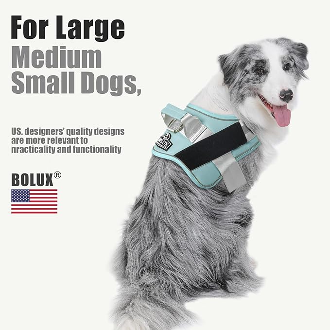 Bolux Dog Harness, No-Pull Reflective Dog Vest, Breathable Adjustable Pet Harness with Handle for Outdoor Walking - No More Pulling, Tugging or Choking-PawvioPets