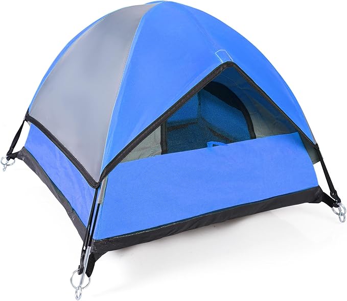 Cat Camping Tent, Cat Tent Bed, Pet Tent for Indoor Cat and Small Dog, Mini Tent (Blue, 21 x 21 x 14 Inches)-PawvioPets