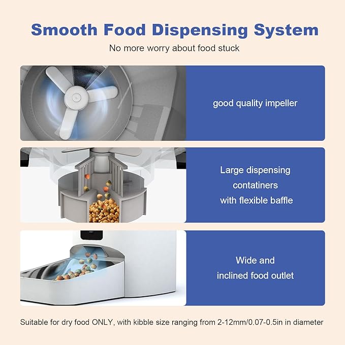 2.4G WiFi Automatic Cat Feeder, 4L Food Dispenser with 10s Voice Recorder, Pet Feeder up to 10 Meals per Day, Timed Cat Feeder with Dry Food Sealed Ring (White, 4L-WiFi)-PawvioPets