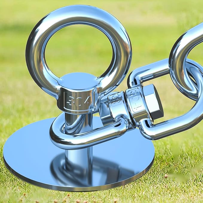 Dog Tie Out Stake for Yard,(up to 300lbs),360° Swivel Dog Run Anchor,Use Any Tie Out Cable or Yard Leash- Outdoor Camping(Anchor Only)-PawvioPets