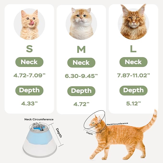 Cat Cone Collar Soft: Comfortable Waterproof Mesh Recovery Cone After Surgery to Stop Licking and Scratch, Alternative to Plastic Elizabeth Head/Neck Cone-PawvioPets
