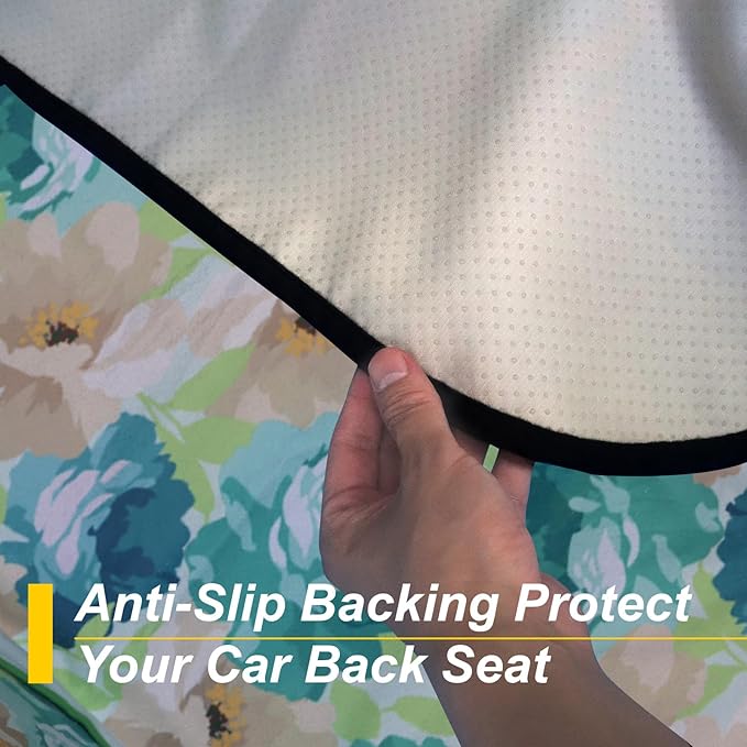 Back Seat Cover for Car Trucks Van SUV,Waterproof Rear Bench Towel Seat Covers for Dogs and Kids,Automotive Backseat Protector (Chrysanthemum)-PawvioPets