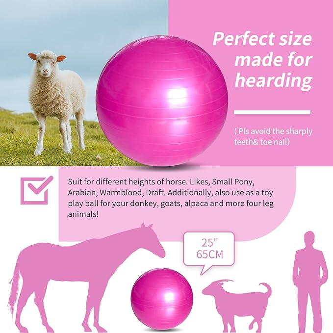 17 Inch Horse Play Balls Anti-Burst Herding Ball for Horse Mega Equine Ball for Play Training Horses Soccer Balls-PawvioPets