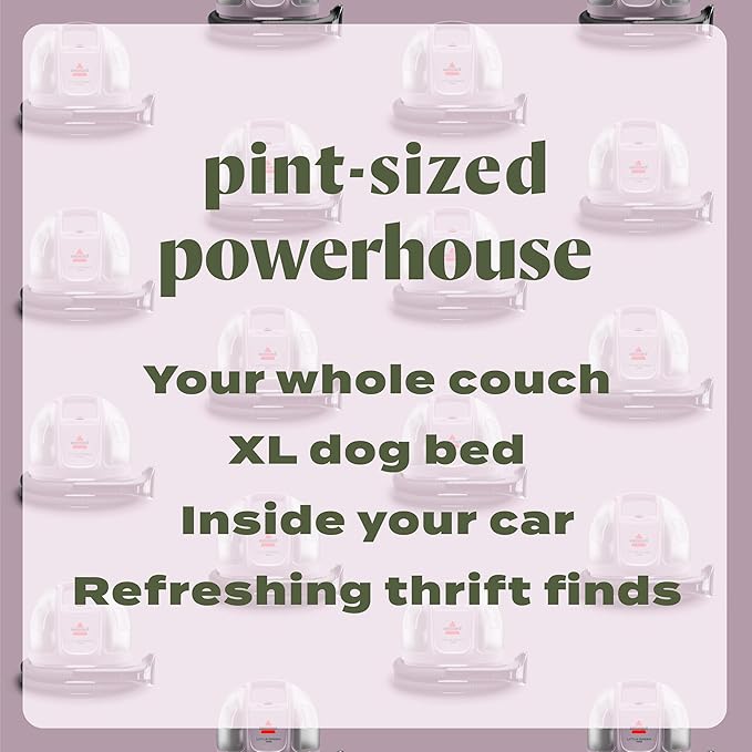 Bissell Little Green Mini Portable Carpet and Upholstery Deep Cleaner, Car/Auto Detailer, with HydroRinse Self-Cleaning Tool and 4" Tough Stain Tool, Limited Edition Color Dusk Pink, 4075L-PawvioPets