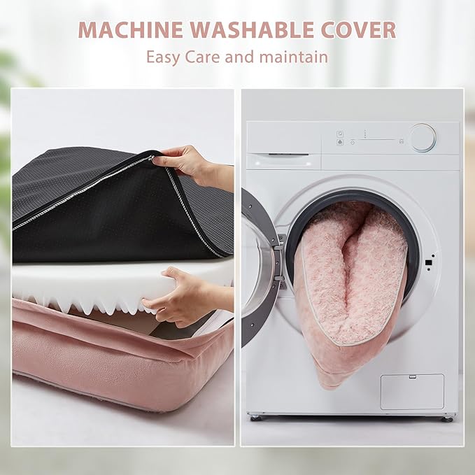 BFPETHOME Orthopedic Dog Beds for Large Dogs-Waterproof Sofa Dog Bed with Removable Washable Cover, Big Pet Bed with Waterproof Lining and Nonskid Bottom,Pet Bed for Large Dogs,Pink-PawvioPets
