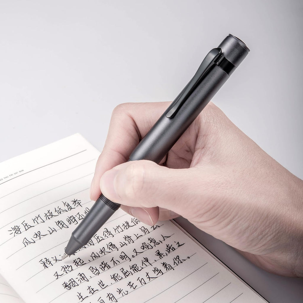 Hongdian M2 Black Forest Mini Rollerball Pen, Fine Point 0.5mm, Sleek Aluminium Pocket Pen with Black Ink Refill, Ideal for Travel & Signature (Space Gray)