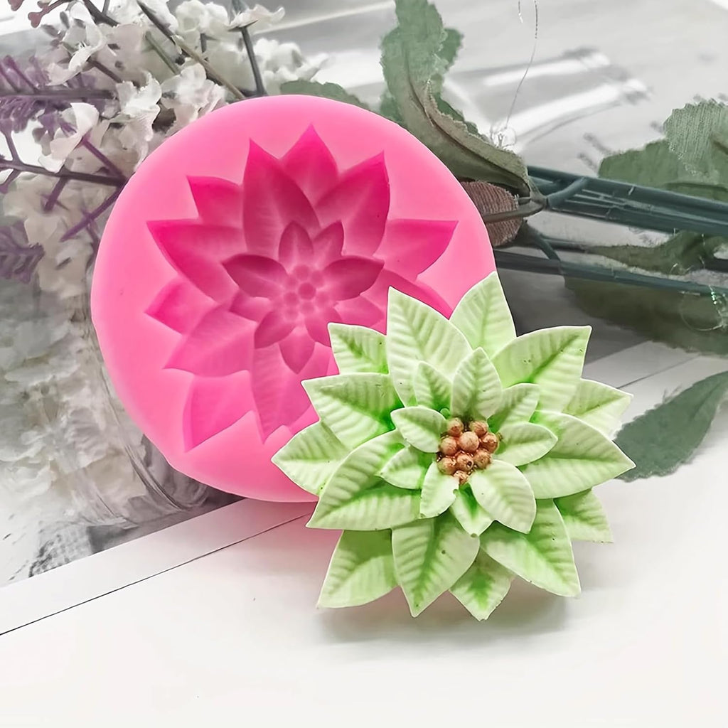 2PCS Christmas Holly Leaf Silicone Molds, Christmas Chocolate Fondant Mold for Baking, Plant Leave Resin Candle Soap Mold, Cake Decorating Dessert Mold, DIY Resin Casting Clay Craft Accessories