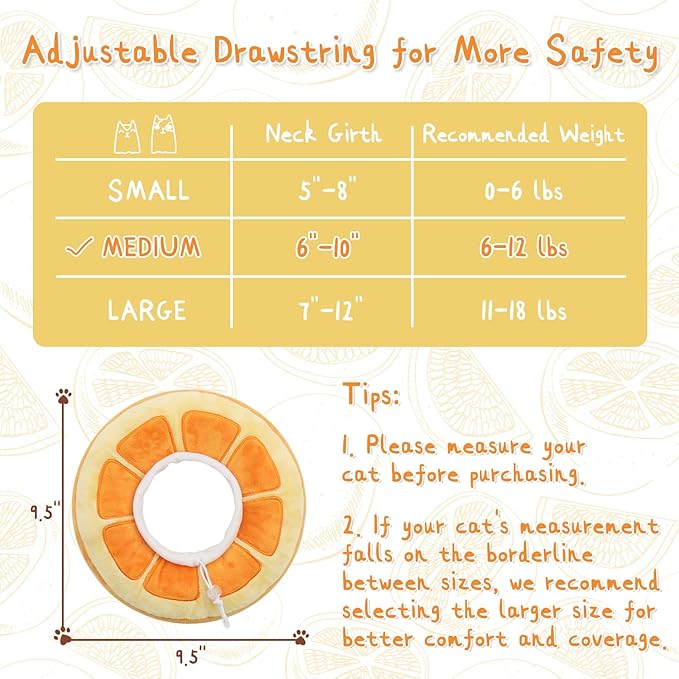 ANWA Adjustable Cat Cone Collar Soft, Cute Cat Donut Collar After Surgery, Kitten Recovery Cones to Stop Licking-PawvioPets