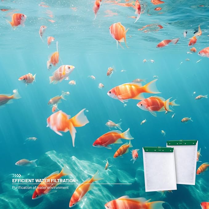 16 Count Medium Filter Cartridges Compatible with Whisper Bio Bag Filters, Large Aquarium Filter Cartridge for Whisper 10i/IQ10/PF10 and Repto Filter 90 GPH-PawvioPets