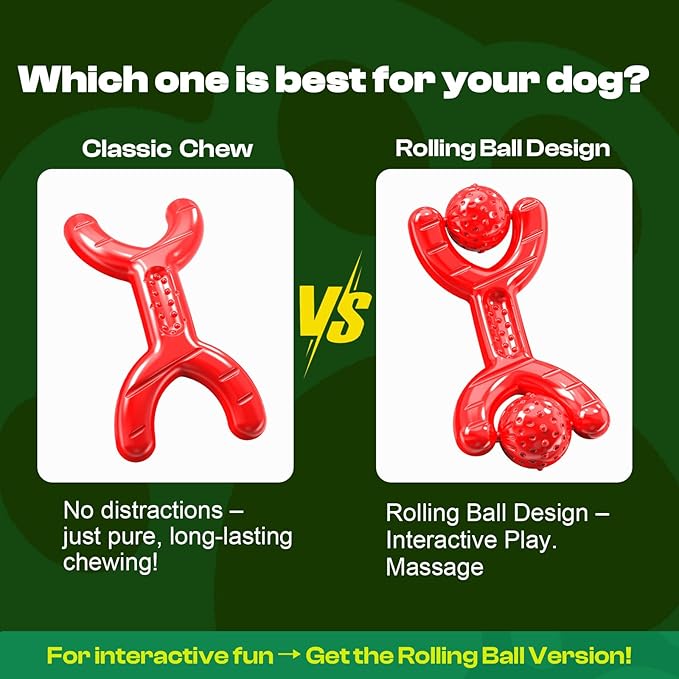 Dog Toys for Aggressive Chewers - Heavy Duty Chew Proof Durable Toy for Large Breed Dogs, Interactive Tough Nylon Bone for Boredom Relief & Mental Stimulation-PawvioPets