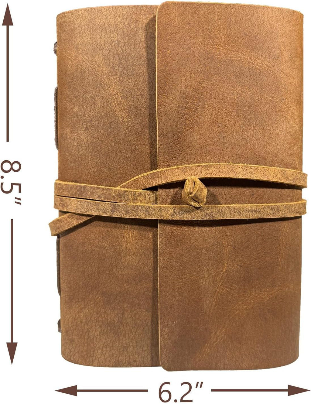 Brown Notebook Journal - Best Genuine Cool Leather Journaling for writers A5 Size Diary 6.2x8.5 Inch,Notepad For Man and Women, Vintage,Gifts,Work,Traveler,Personal