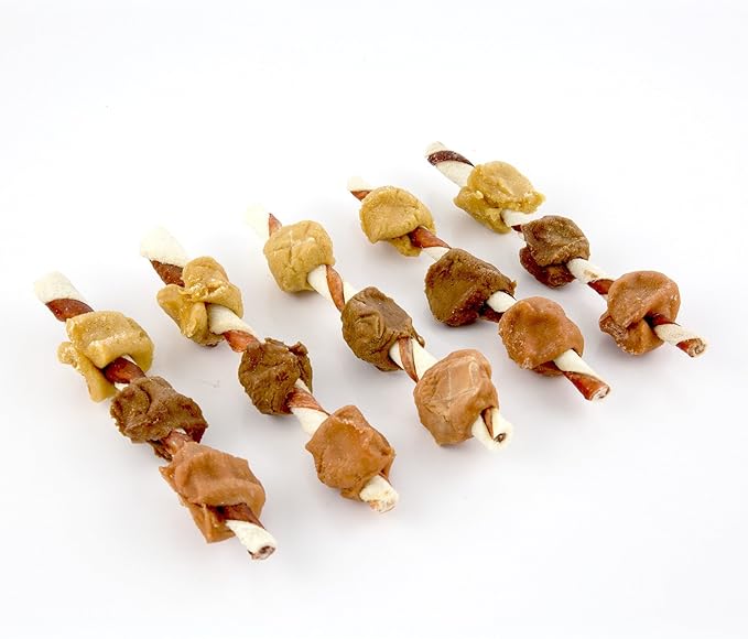 Good'n'Fun Triple Flavored Rawhide Kabobs for Dogs, 2 Pack, 4 oz-PawvioPets