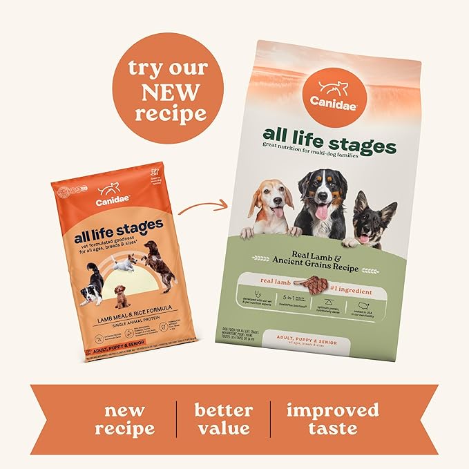 CANIDAE All Life Stages Lamb Meal & Rice Formula Dog Dry 27 Pound (Pack of 1)-PawvioPets