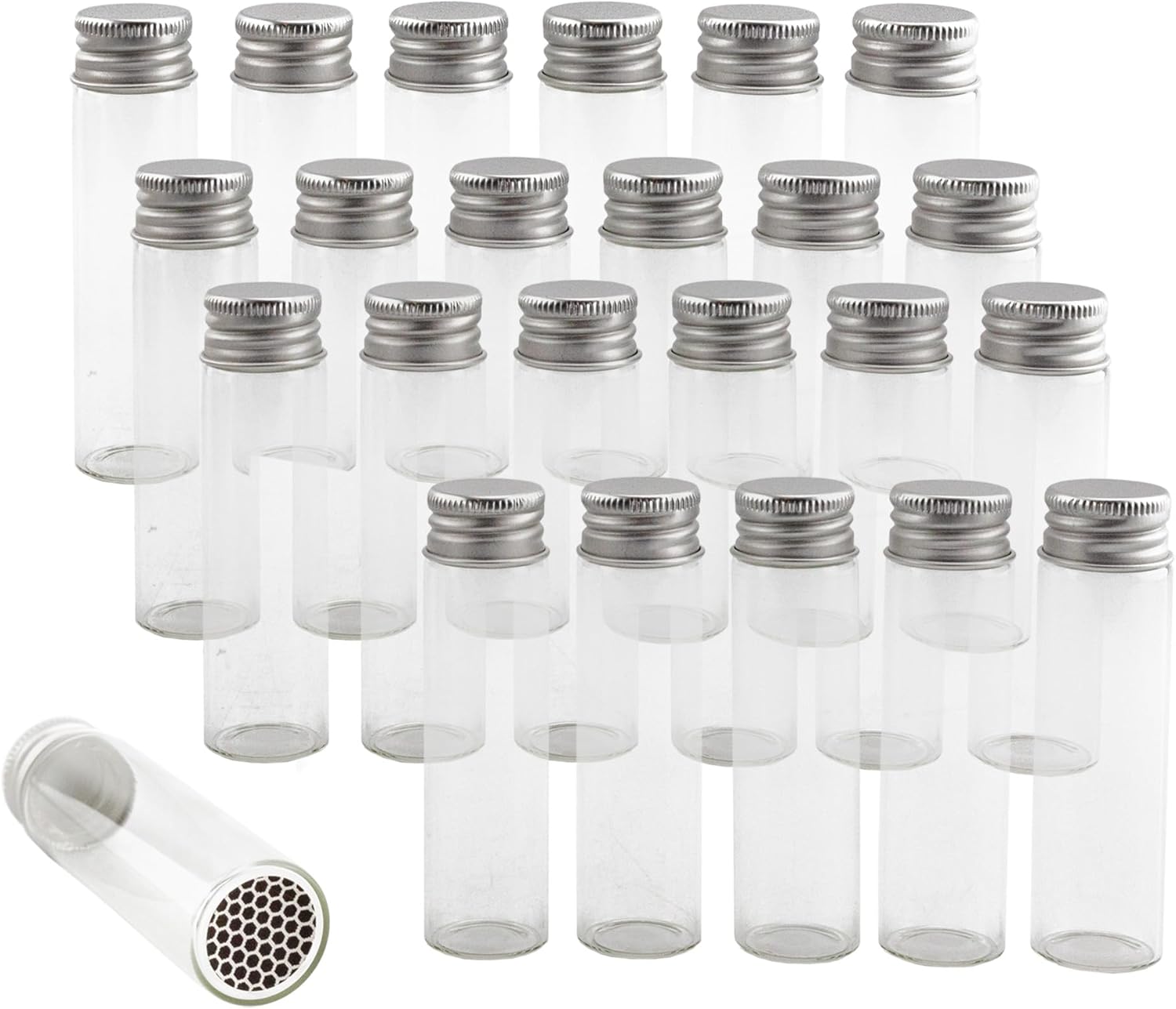 Darware Party Favor Matches Jars (24-Pack): Empty Glass Vials with Strike Stickers for Wedding Favors and DIY Gifts
