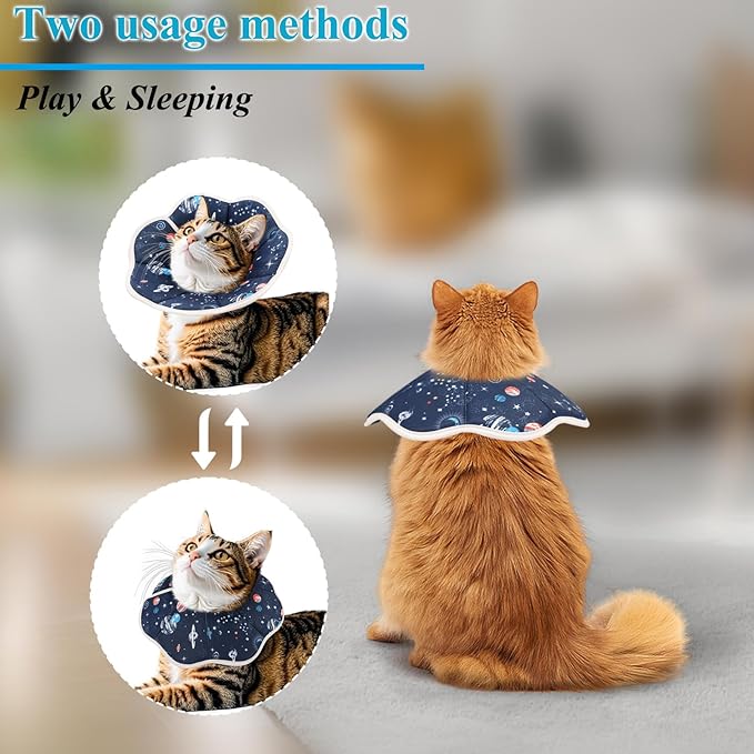 Cat Cone Collar Soft, Cat Recovery Collar to Stop Licking, Protective Cats Neck Cone After Surgery for Small Medium Cats Kittens (XS(Neck: 3.5" - 6"))-PawvioPets