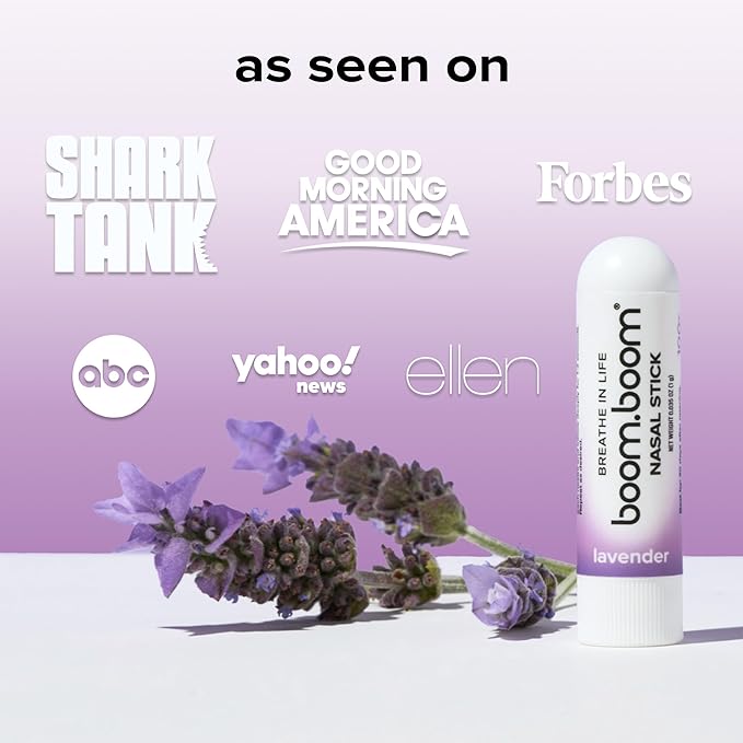 BoomBoom Nasal Stick | Vapor Flow Technology | Cool Refreshing Sensation | Natural Mood Boost | Simple Ingredients | Essential Oils + Menthol Inhaler (Lavender)-PawvioPets