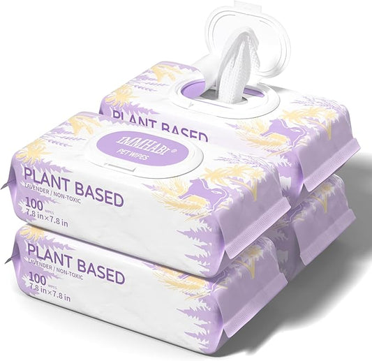 400 PCS Dog Wipes for Paws and Butt Hypoallergenic Pets Cleansing & Deodorizing Anal Gland Hygienic Puppy Wipes for Dogs Face and Body Wipes Cleaning Fur Doggie Wipes Doggy Wipes (Lavender)-PawvioPets
