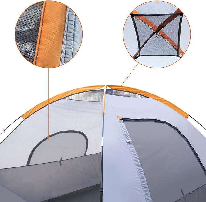 Amazon Basics Camping Tent, 3-Season Dome Design with Rainfly-PawvioPets