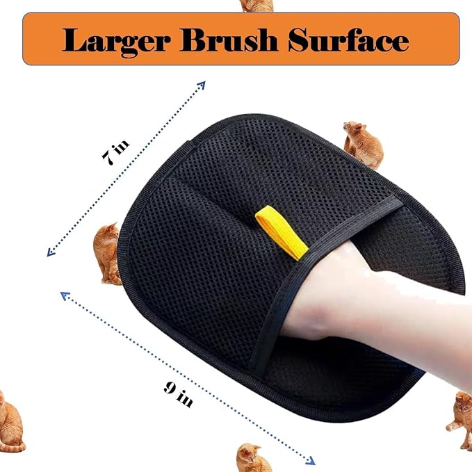 3 PCS Pet Hair Removal Glove for Cats & Dogs, Electrostatic Grooming Gloves for Pet Hair, Reusable Double Sided Static Hair Remover for Couch, Furniture, Carpet & Car Seat-PawvioPets