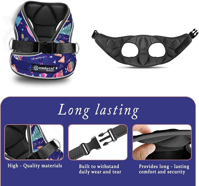 Comfort Fit Dog Harness No Pull with Adjustable Buckles Soft Padded Reflective Choke Step-in Pet Vest with Easy Control Handle for Small Medium Large Dogs & Puppies for Walking Running Training-PawvioPets
