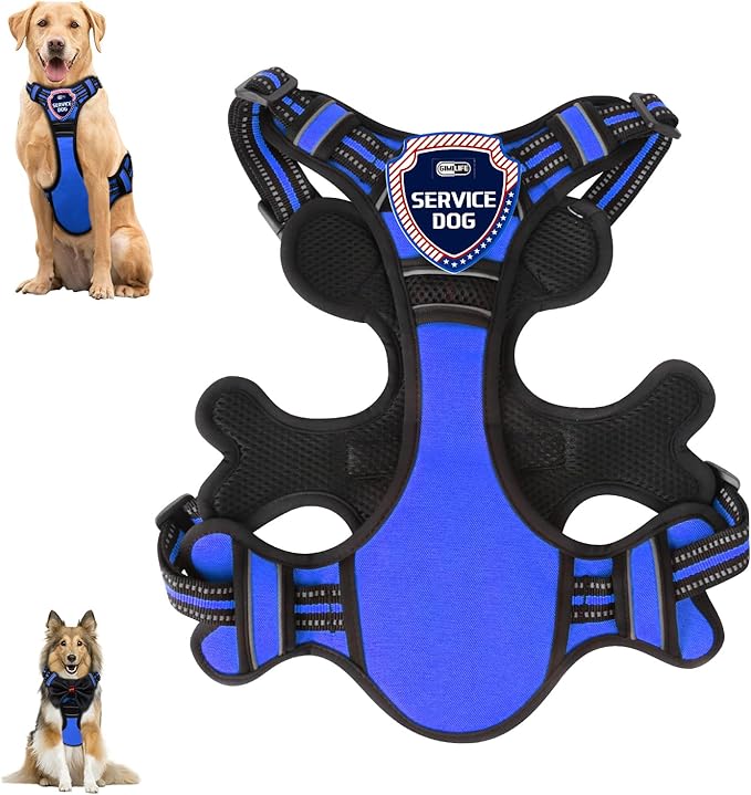 Dog Harness, Adjustable Reflective Dog Vest No Pull Dog Harness with Badge and Bow Tie for Puppy Small Medium Large Dogs-PawvioPets