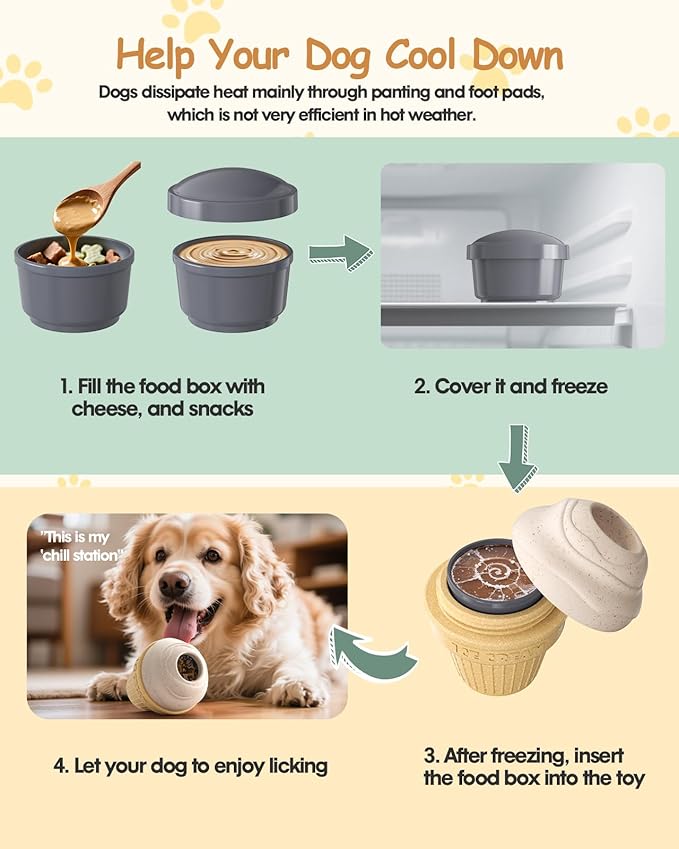 Dog Frozen Treat Toy, Long-Lasting Interactive Dog Toys to Keep Them Busy, Fillable & Freezable Birthday Gifts, Enrichment Toys for Puppy-PawvioPets