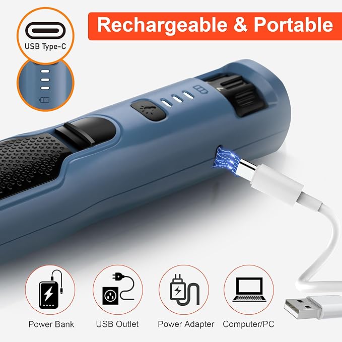 Dog Nail Grinder 7-Speed & 360° LED Light, Professional Pet Nail Grinder for Dogs and Cats, Electric Dog Nail Trimmer Painless Paws Grooming & Smoothing Tool for Large Medium Small Dogs Cats Pets-PawvioPets