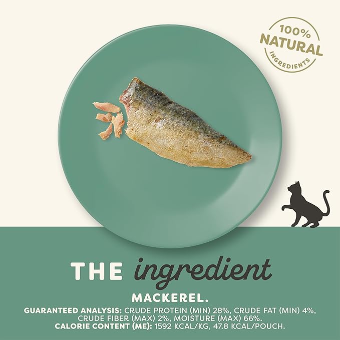 Applaws Natural Cat Treats, Grain-Free, High-Protein Whole Mackerel Loins, Single-Ingredient Healthy Snack for Cats (12 x 1.06 oz Loins)-PawvioPets