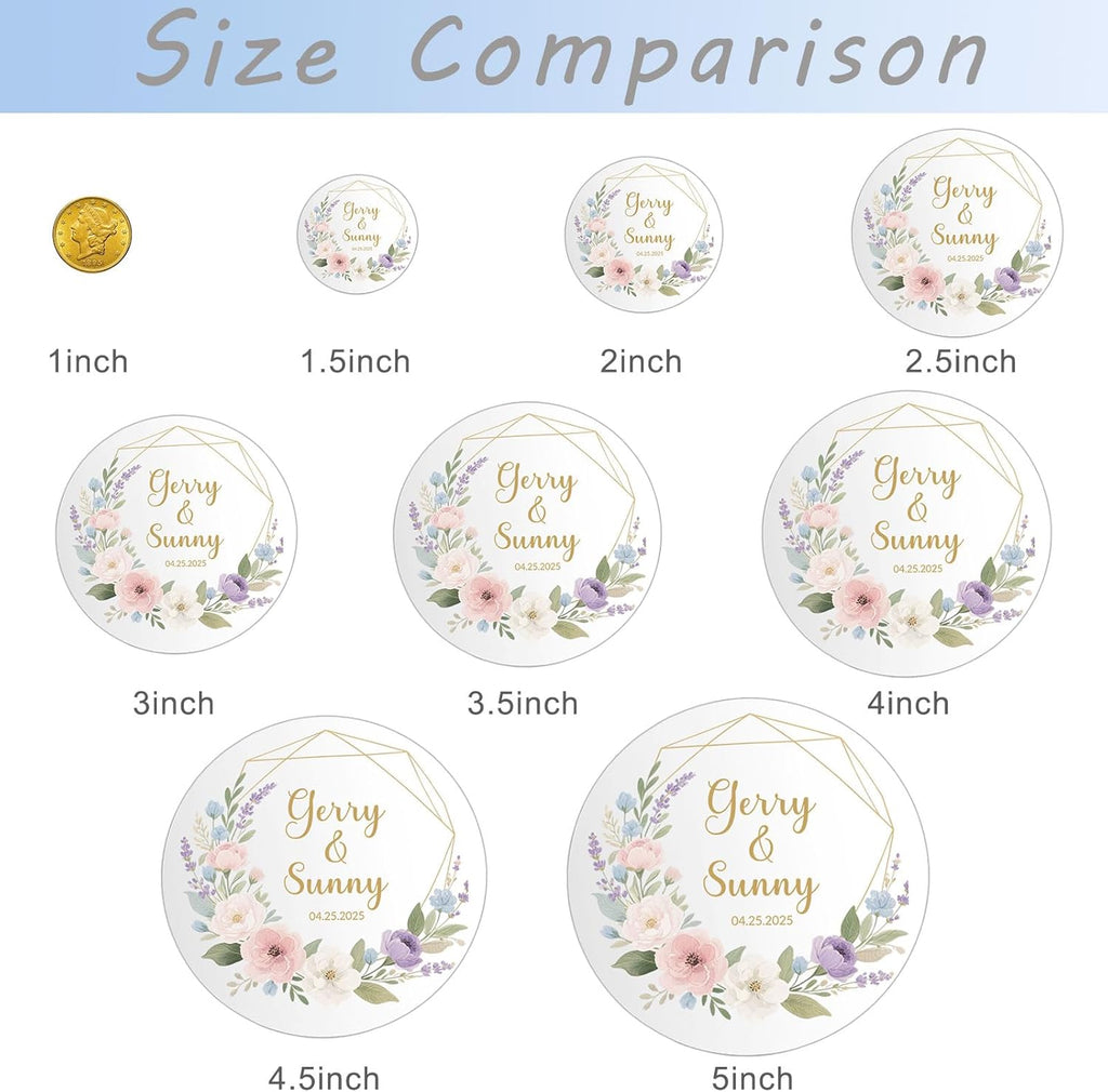 Custom Round Sticker Labels Personalized Stickers with Logo&Text Design Sticker for Wedding Favors Businesses Logo Birthday Gift Boxes Label 50-1000 Pack