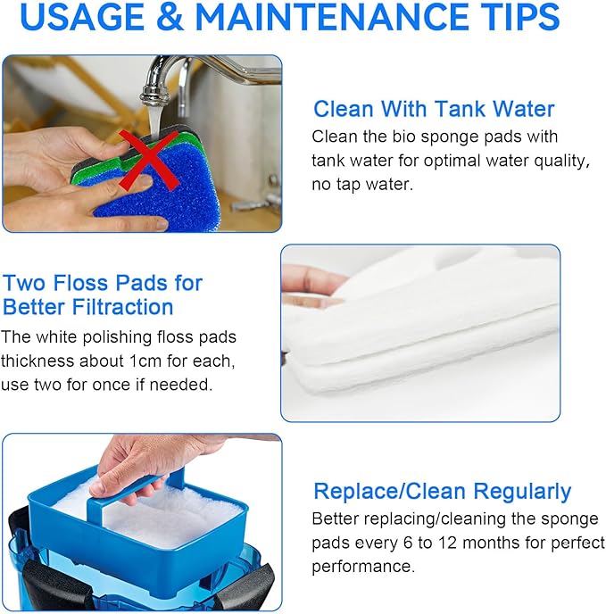 Canister Filter Pads Replacement for Penn Plax Cascade 1000 Canister Filter Aquarium Canister Filter Media Pads Compatible with Cascade 700/1000 CCF2UL/CCF3UL Canister Filter Fish Tank 16 Pack-PawvioPets